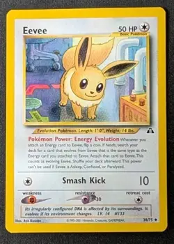 Eevee 38/75 Neo Discovery Regular Pokemon LP - Image 1