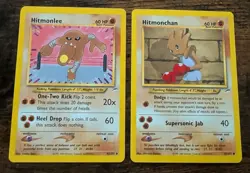 Hitmonlee 42/105 Hitmonchan 69/105 Neo Destiny Vintage Pokemon LP - Image 1