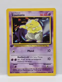 Drowzee / Traumato 49/102 1st Edition German Pokemon TCG VLP - Image 1