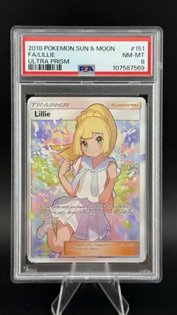 2018 POKEMON SUN & MOON ULTRA PRISM #151 FULL ART/LILLIE - PSA GRADE: 8 - Image 1