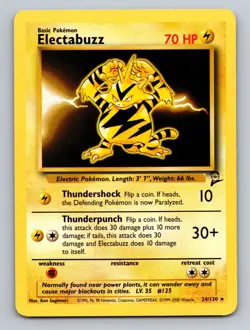 Electabuzz Base Set 2 Rare 024/130 Pokemon - Image 1