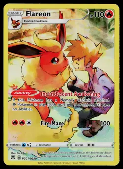 FLAREON TG01/TG30 HOLO BRILLIANT STARS TRAINER GALLERY POKEMON NM - Image 1