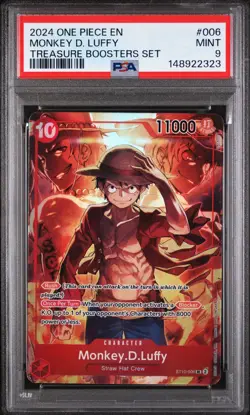 2024 One Piece Promos Monkey D. Luffy #006 Treasure Boosters Set PSA 9 - Image 1
