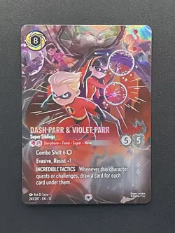 Disney Lorcana Dash Parr & Violet Parr Super Siblings AOTV Enchanted #242/207 - Image 1
