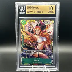 Bandai One Piece Card Game Nami OP14-031 SR Foil Alt Art EN BGS 10 - Image 1