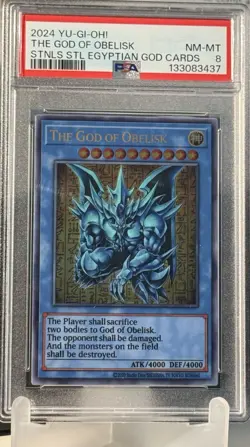 2024 YU-GI-OH! STAINLESS STEEL EGYPTIAN GOD CARDS THE GOD OF OBELISK PSA 8 - Image 1