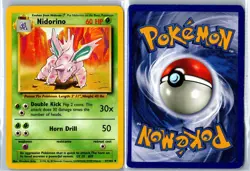 Vintage Pokemon Card - Nidorino Base Set Unlimited 37/102 Uncommon HP - Image 3
