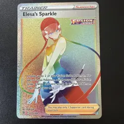 Pokemon TCG Elesa's Sparkle Fusion Strike Holo Card 275/264 Secret Rare - Image 1