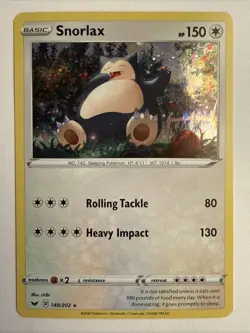 Snorlax 140/202 Cosmos Holo Rare 2020 Pokemon Sword & Shield Card - Image 1