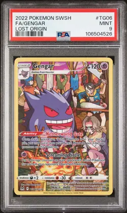2022 POKEMON SWORD & SHIELD LOST ORIGIN #TG06 FULL ART/GENGAR PSA 9 - Image 1