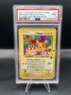 2021 Pokemon Celebrations Birthday Pikachu Holo Classic Collection PSA 9 - Image 1
