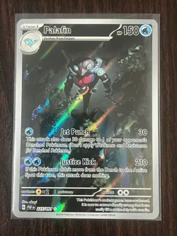 Palafin 225/091 Illustration Rare Paldean Fates Pokemon NM - Image 1