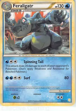 Feraligatr 20/123 Rare HeartGold & SoulSilver Pokemon LP kawayoo - Image 1