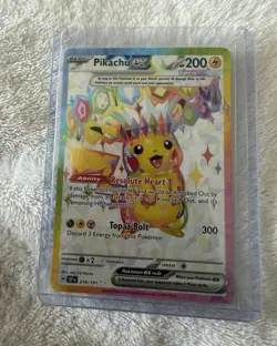 Pokemon TCG Pikachu ex 219/191 Sv08 Surging Sparks Hyper Rare - Image 1