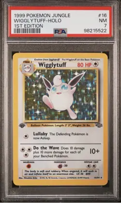 PSA 7 1999 Pokemon TCG Jungle Wigglytuff 1st Edition Holo 16/64 - Image 1