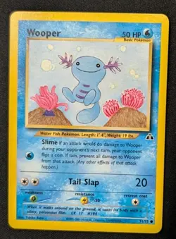 Wooper 71/75 Common Neo Discovery Pokemon Unlimited Lightly Played - Image 1