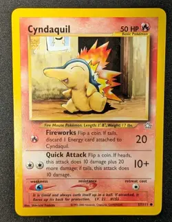 Cyndaquil 57/111 Common Neo Genesis Pokemon Moderately Played - Image 1