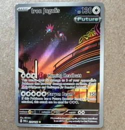 Pokemon TCG Iron Jugulis Illustration Rare Holo SV04 Paradox Rift 216/182 EN - Image 1
