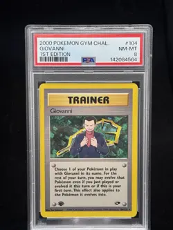 Giovanni #104 Non-Holo 1st Edition Gym Challenge 2000 Pokemon PSA 8 😈 - Image 1