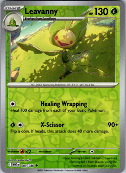 2025 Pokemon White Flare Leavanny 003/086 Reverse Holo - Image 1