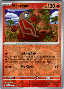 Heatmor 019/086 White Flare Reverse Holo Pokemon - Image 1