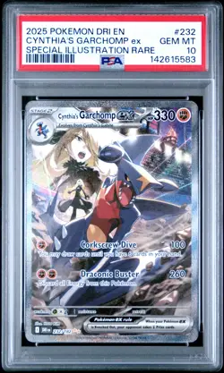 2025 POKEMON DRI EN-DESTINED RIVALS #232 CYNTHIA'S GARCHOMP EX PSA 10 - Image 1