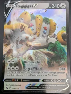 Regigigas V #113/159 (Crown Zenith) CRZ Pokemon (Ultra Rare) DMG *2023* - Image 4