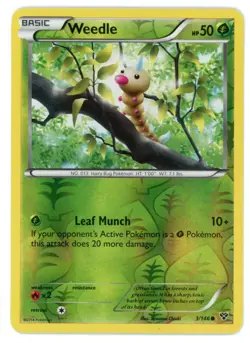 Weedle Reverse Holo 3/146 XY Base Set Pokemon Card - Image 1