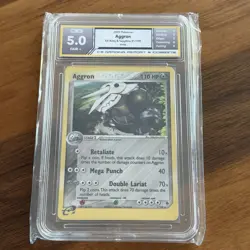 Pokemon EX Ruby Sapphire Aggron Reverse Holo Rare 1/109 C3 Grading 5.0 Fair - Image 1