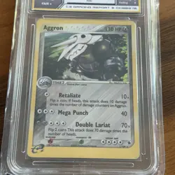 Pokemon EX Ruby Sapphire Aggron Reverse Holo Rare 1/109 C3 Grading 5.0 Fair - Image 3