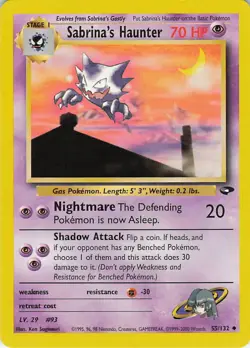 Sabrina's Haunter 55/132 Uncommon Gym Challenge Pokemon Unlimited Lightly Played - Image 1
