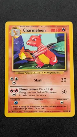 Charmeleon 24/102 Uncommon Base Set Unlimited Pokemon Moderately Played - Image 2