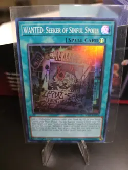 Yugioh TCG WANTED: Seeker of Sinful Spoils RA03-EN074 SR Near Mint - Image 1
