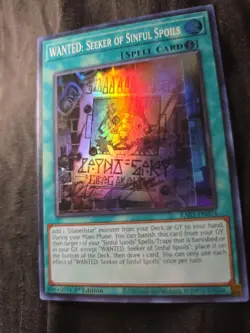 Yugioh TCG WANTED: Seeker of Sinful Spoils RA03-EN074 SR Near Mint - Image 3
