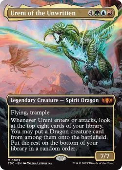 MTG Ureni of the Unwritten (Borderless) Commander: Tarkir: Dragonstorm Foil *NM* - Image 1