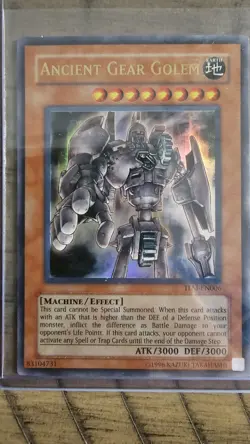 Yugioh Ancient Gear Golem The Lost Millennium Ultra Rare TLM-EN006 NM - Image 1