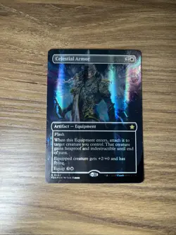 MTG ~ Celestial Armor (Borderless Mana Foil) ~ Foundations ~ Near Mint ~ Mythic - Image 2