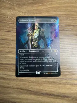 MTG ~ Celestial Armor (Borderless Mana Foil) ~ Foundations ~ Near Mint ~ Mythic - Image 3