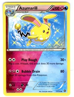 Pokemon Azumarill 77/114 Steam Siege Rare LP Lightly Played TCG Card - Image 1