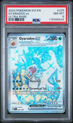 PSA 8 Gyarados Ex Ultra Rare 225 2023 Pokemon Svi En-Scarlet & Violet 115566534 - Image 1