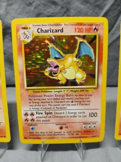 1999 Pokemon TCG Charizard Base Set #4/102 Rare Hole Charmander # 46/102 Charmel - Image 3