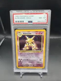 Alakazam Base Set Holo Rare 1/102 PSA 8 NM-MT 1999 Pokemon - Image 1