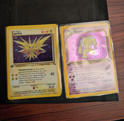 Nintendo Pokemon TCG Base Set Holo Zapdos And Hypno Fossil Holo. Light Play. - Image 1