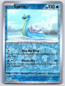 Lapras 016/091 Pokemon Paldean Fates Reverse Holo NM/LP - Image 1