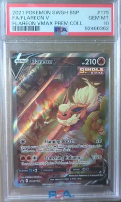 Flareon V SWSH179 SWSH: Sword & Shield Promo Cards Holo PSA 10 - Image 1