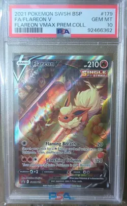 Flareon V SWSH179 SWSH: Sword & Shield Promo Cards Holo PSA 10 - Image 2