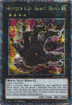 Yugioh! Number 106: Giant Hand - RA04-EN066 - Quarter Century Secret Rare - 1st - Image 1