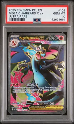 Mega Charizard X EX 109/094 Ultra Rare Pfl En-Phantasmal Flames Pokemon PSA 10 - Image 1