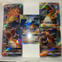 POKEMON CARD LOT CHARIZARD GX FULL ART ONE TAG TEAM 5 TOTAL - Image 2