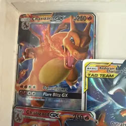 POKEMON CARD LOT CHARIZARD GX FULL ART ONE TAG TEAM 5 TOTAL - Image 4